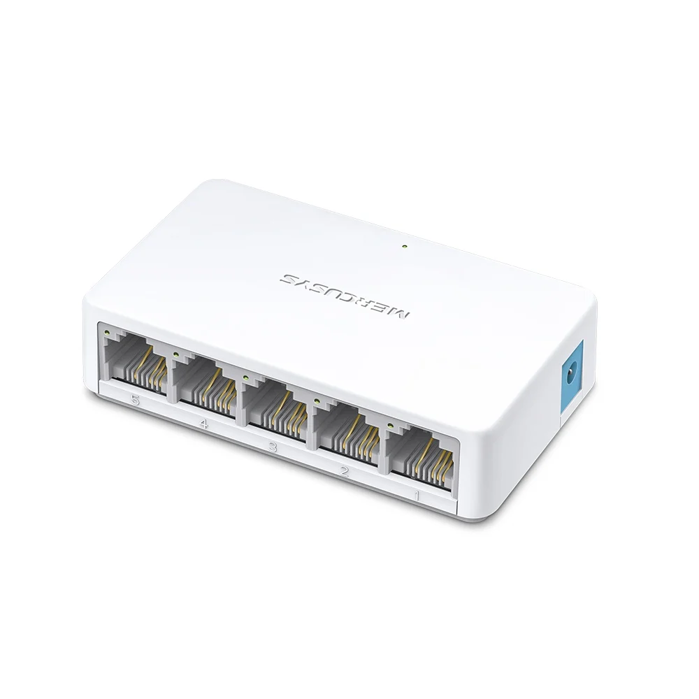 Mercusys MS105 - Switch Để Bàn Mini 5 Cổng 10/100M, 5 x cổng RJ45 10/100M, Vỏ nhựa