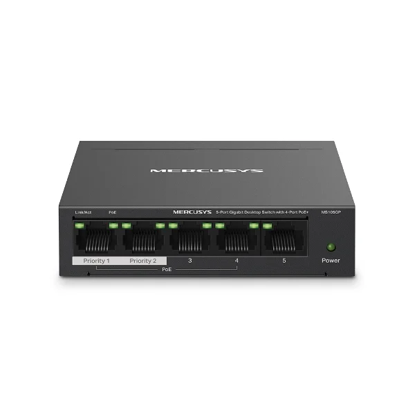 Mercusys MS105GP - 5-Port Gigabit Desktop Switch with 4-Port PoE+