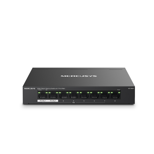 Mercusys MS108GP - 8-Port Gigabit Desktop Switch with 7-Port PoE+