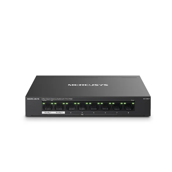 Mercusys MS108GP - 8-Port Gigabit Desktop Switch with 7-Port PoE+