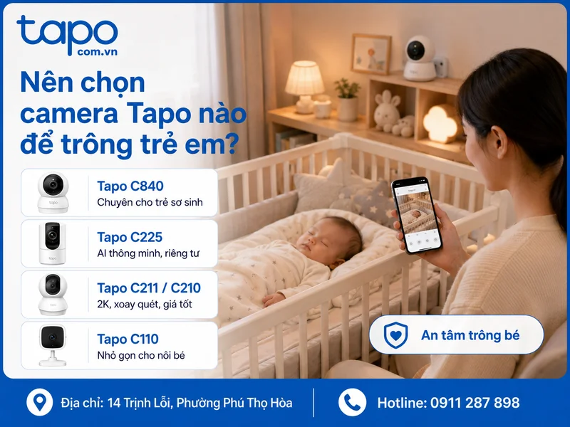 Nên chọn camera Tapo nào để trông trẻ em?