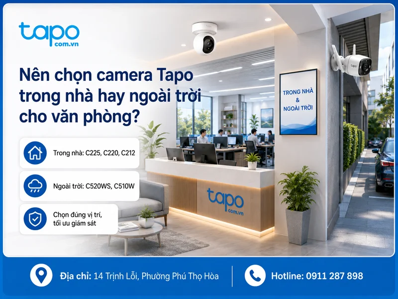 Nên chọn camera Tapo trong nhà hay ngoài trời cho văn phòng?