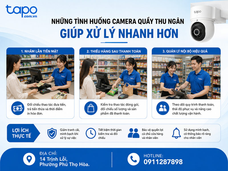 Những tình huống camera quầy thu ngân giúp xử lý nhanh hơn