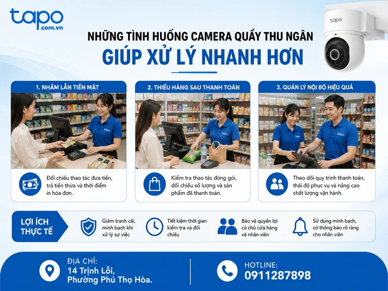 Những tình huống camera quầy thu ngân giúp xử lý nhanh hơn