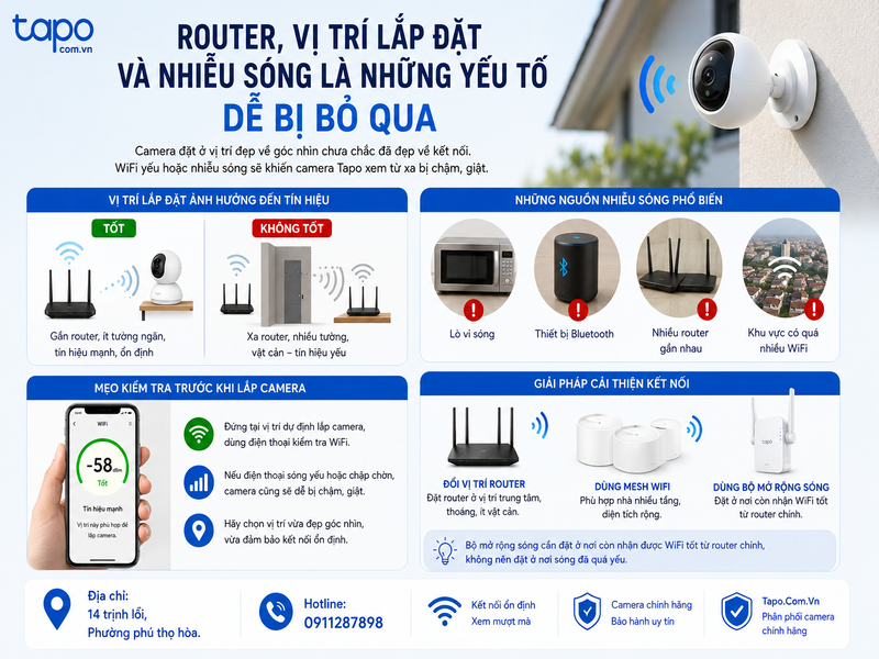 Router, vị trí lắp đặt và nhiễu sóng là những yếu tố dễ bị bỏ qua