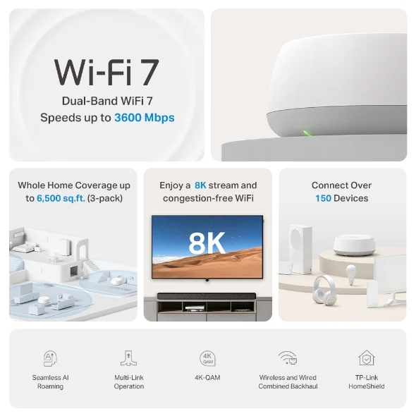 TP-Link Deco BE22(2-pack) - Hệ Thống Mesh Wi-Fi 7 Toàn Nhà BE3600
