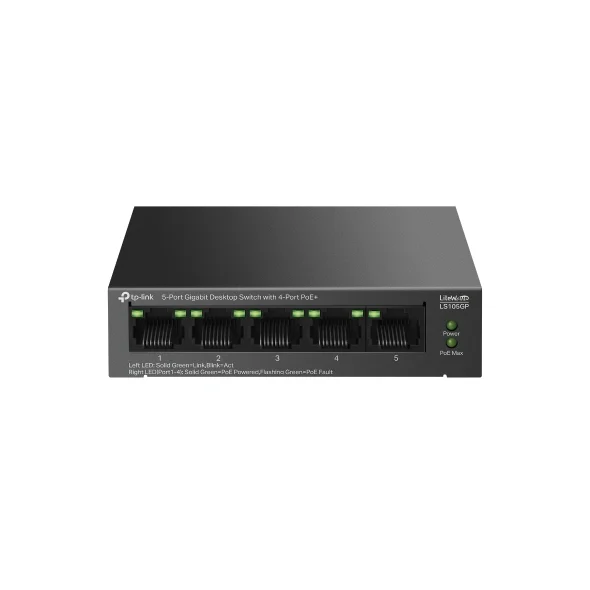 TP-Link LS105GP - Switch Để Bàn LiteWave, 5 Cổng Gigabit với 4 Cổng PoE+