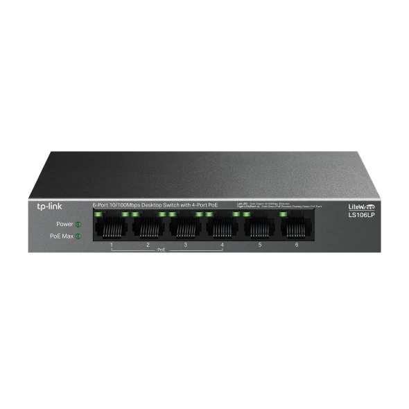 TP-Link LS106LP - Switch Để Bàn LiteWave,6 cổng 10/100 Mbps với 4 cổng PoE