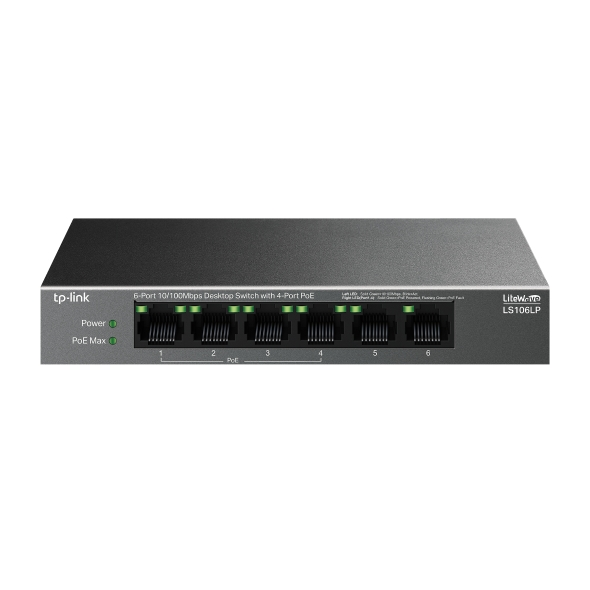 TP-Link LS106LP - Switch Để Bàn LiteWave,6 cổng 10/100 Mbps với 4 cổng PoE
