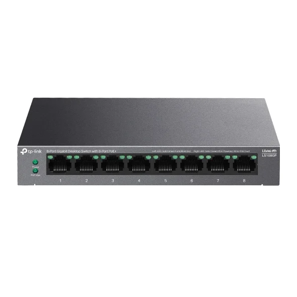 TP-Link LS108GP - Switch Để Bàn LiteWave 8 Cổng Gigabit PoE+ 62W