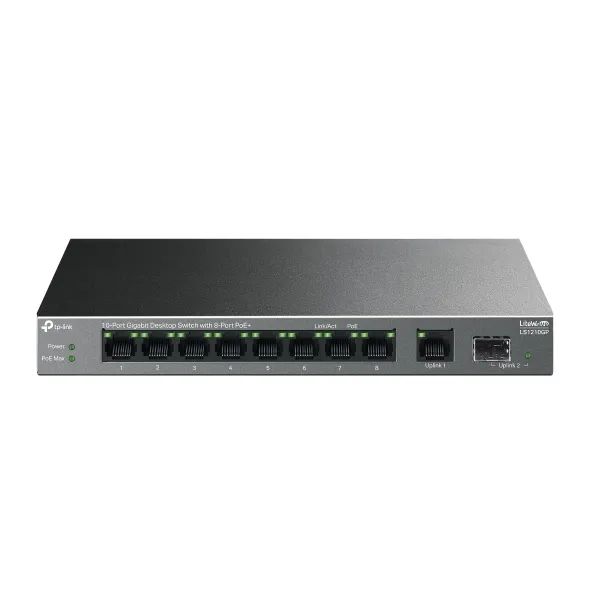 TP-Link LS1210GP - Switch Để Bàn LiteWave, 10 Cổng Gigabit với 8 Cổng PoE+