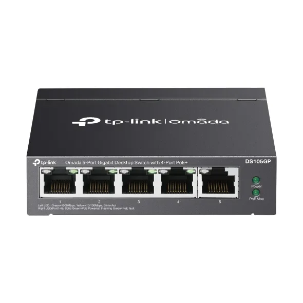 TP-Link Omada DS105GP - Omada 5-Port Gigabit Desktop Switch with 4-Port PoE+