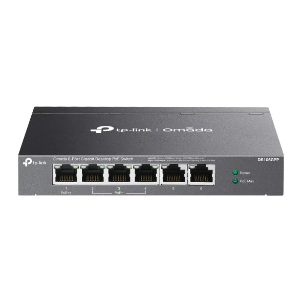 TP-Link Omada DS106GPP - Omada 6-Port Gigabit Desktop Switch with 3-Port PoE+ and 1-Port PoE++