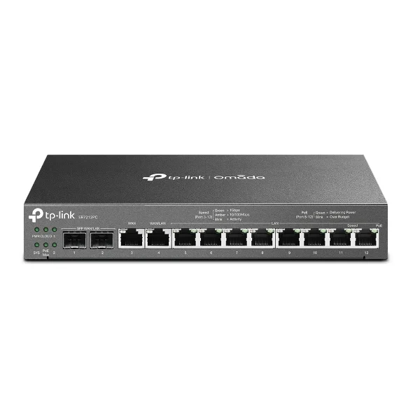 TP-Link Omada ER7212PC - Omada Gigabit VPN Router with PoE+ Ports and Controller Ability