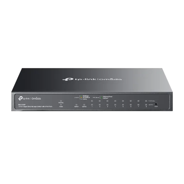 TP-Link Omada ES210GMP - Omada 10-Port Gigabit Easy Managed Switch with 8-Port PoE+