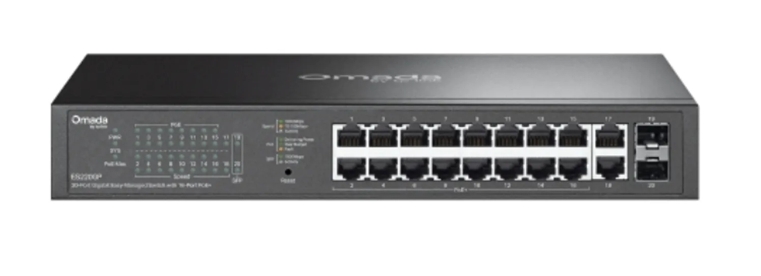 TP-Link Omada ES220GP - Omada 20-Port Gigabit Easy Managed Switch with 16-Port PoE+