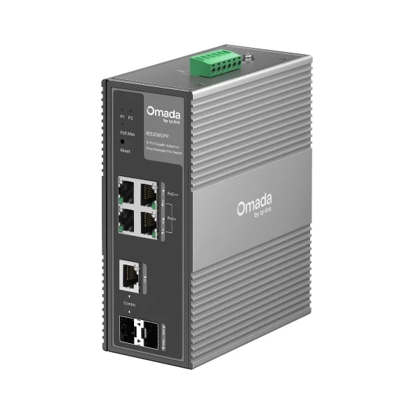 TP-Link Omada IES206GPP - Omada 6-Port Gigabit Industrial Easy Managed Switch with 3-Port PoE+ and 1-Port PoE++