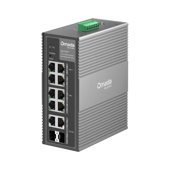 TP-Link Omada IES210GPP - Omada 10-Port Gigabit Industrial Easy Managed Switch with 6-Port PoE+ and 2-Port PoE++