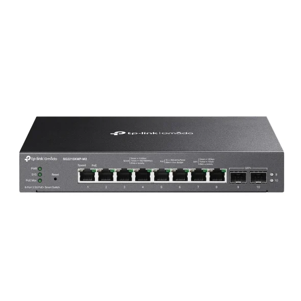 TP-Link Omada SG2210XMP-M2 - Omada 8-Port 2.5GBASE-T and 2-Port 10GE SFP+ Smart Switch with 8-Port PoE+