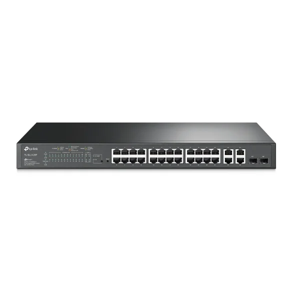 TP-Link Omada SL2428P - Omada 24-Port 10/100 Mbps + 4-Port Gigabit Smart Switch with 24-Port PoE+