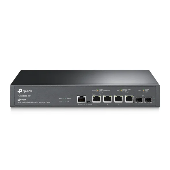 TP-Link Omada SX3206HPP - Omada 4-Port PoE++ 10GBase-T L2+ Managed Switch with 2 10GE SFP+ Slots