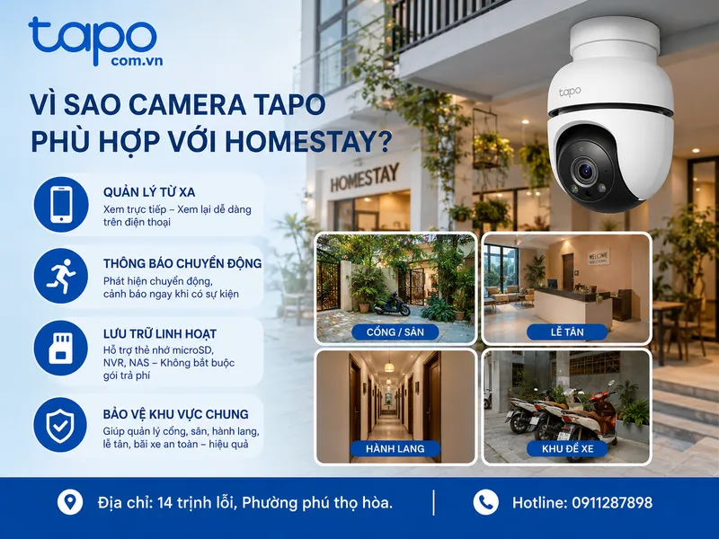 Vì sao camera Tapo phù hợp với homestay?