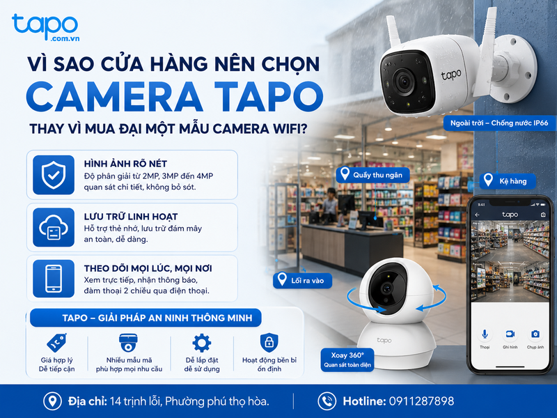 Vì sao cửa hàng nên chọn camera Tapo thay vì mua đại một mẫu camera WiFi?