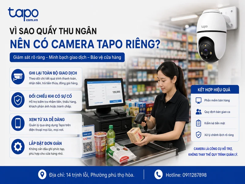Vì sao quầy thu ngân nên có camera Tapo riêng?