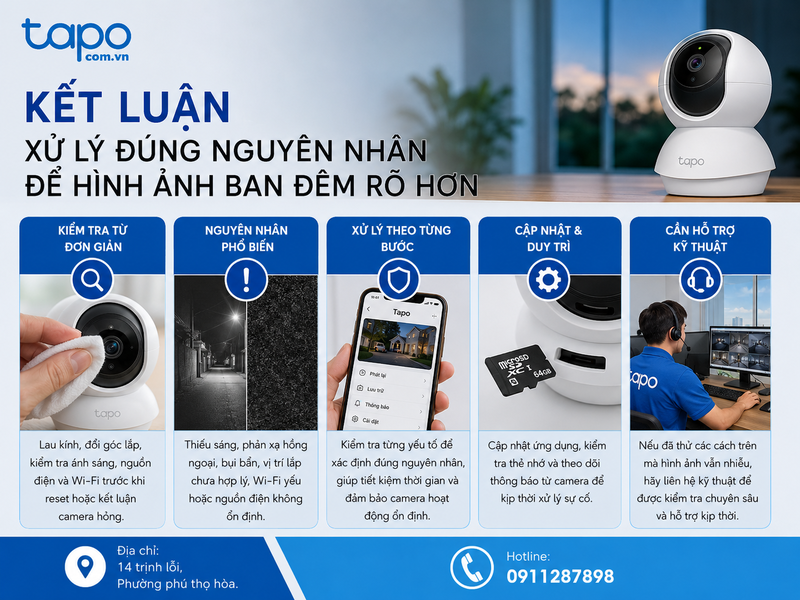 Xử lý đúng nguyên nhân để hình ảnh ban đêm rõ hơn
