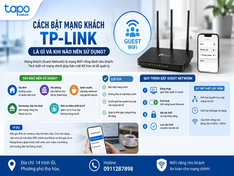 Cách bật mạng khách TP-Link là gì và khi nào nên sử dụng?