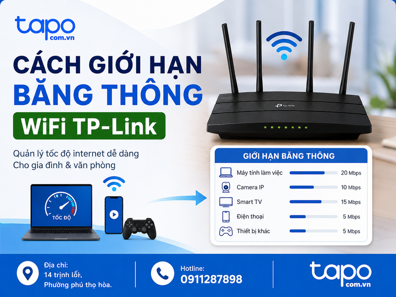 cách giới hạn băng thông WiFi TP-Link