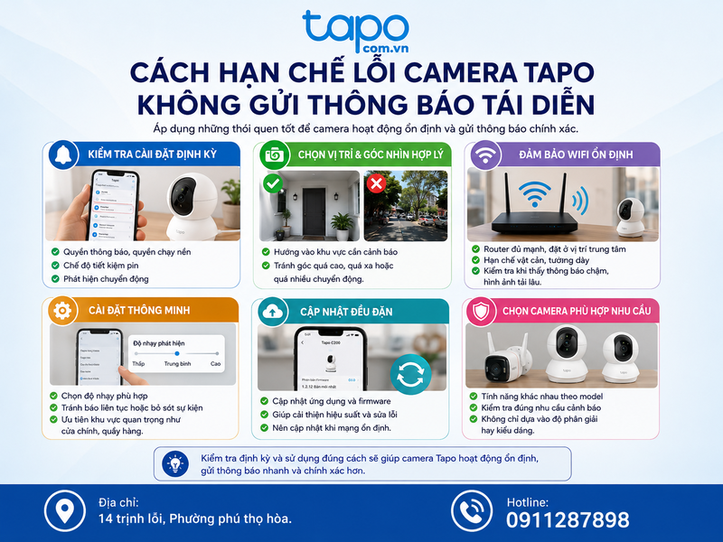 Cách hạn chế lỗi camera Tapo không gửi thông báo tái diễn