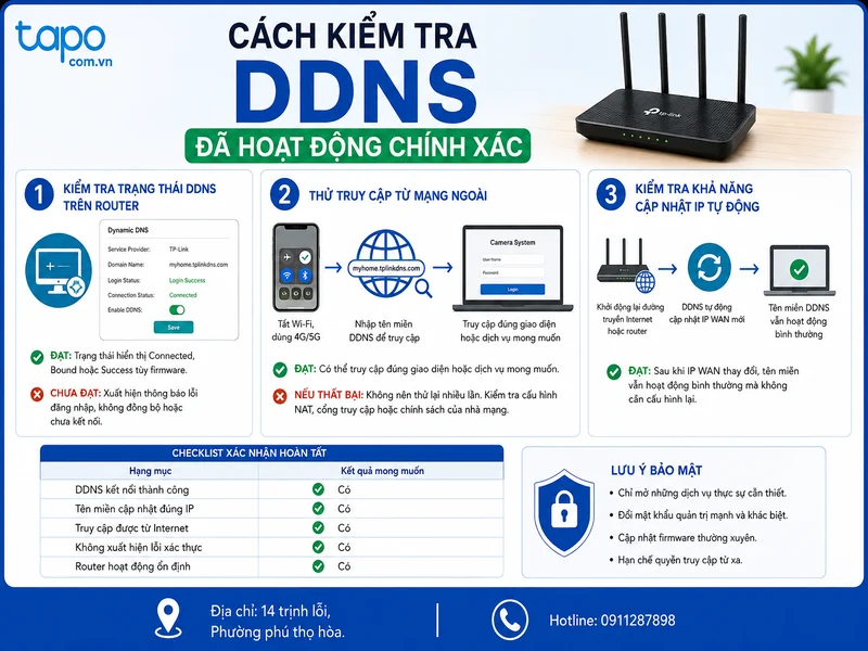 Cách kiểm tra DDNS đã hoạt động chính xác