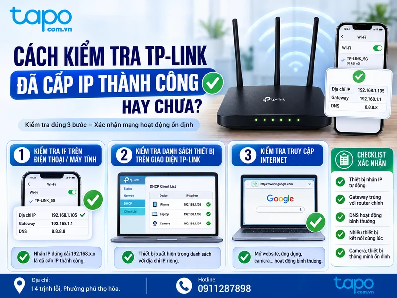 Cách kiểm tra TP-Link đã cấp IP thành công hay chưa