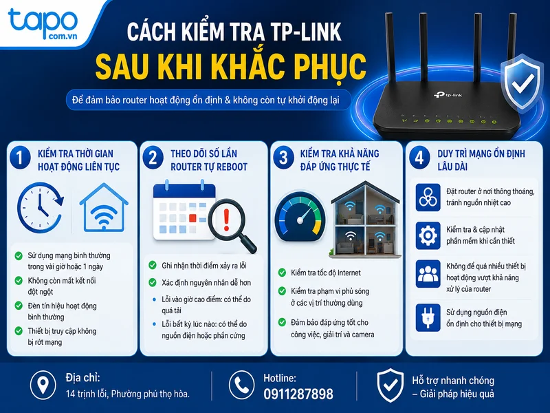 Cách kiểm tra TP-Link sau khi khắc phục để đảm bảo hoạt động ổn định
