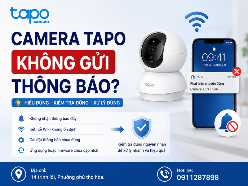 Camera Tapo không gửi thông báo