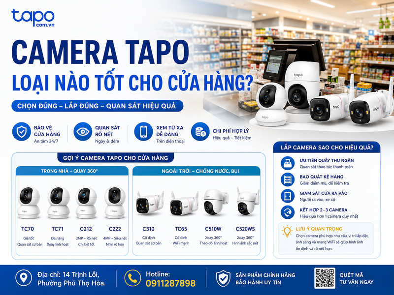 Camera Tapo loại nào tốt cho cửa hàng