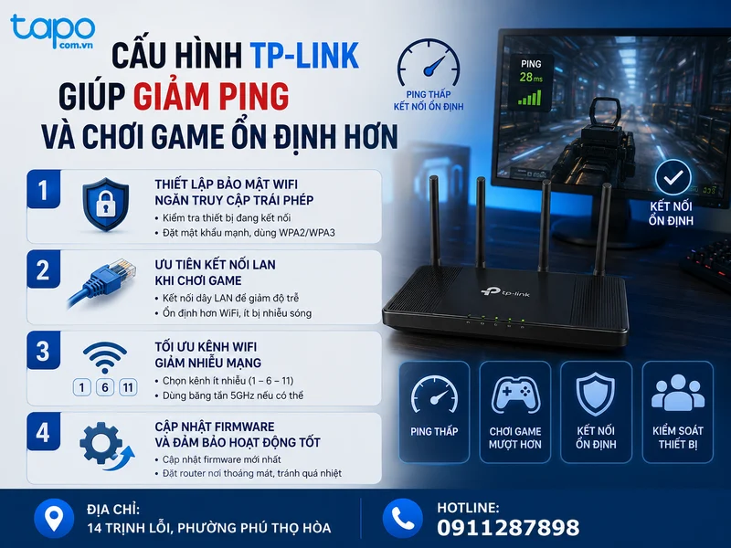 Cấu hình TP-Link giúp giảm ping và chơi game ổn định hơn