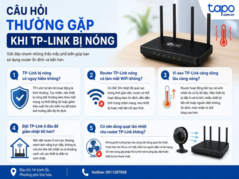 Câu hỏi thường gặp khi TP-Link bị nóng