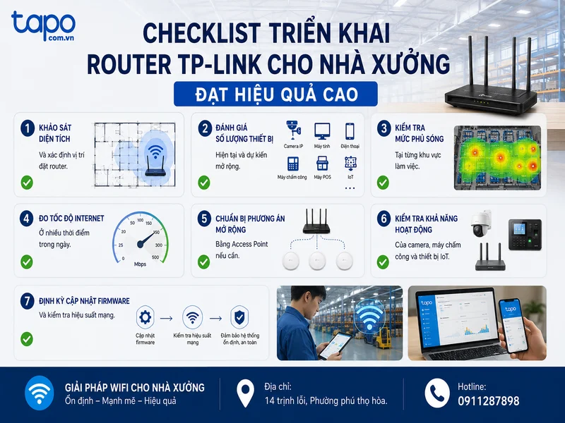 Checklist triển khai router TP-Link cho nhà xưởng đạt hiệu quả cao