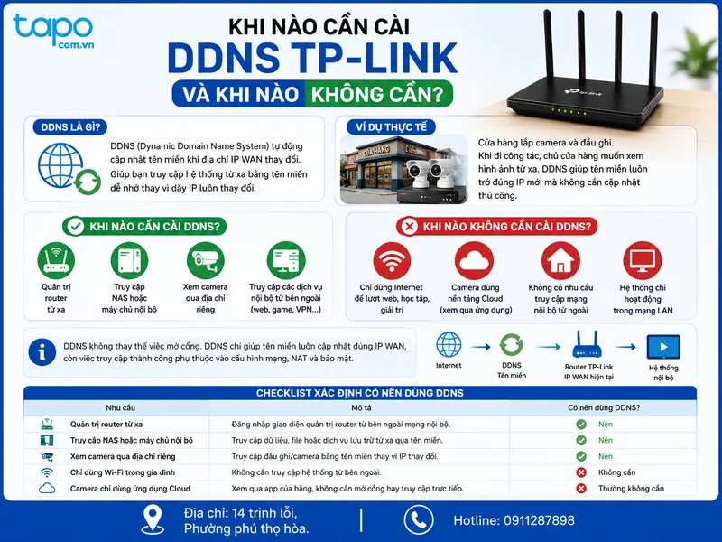 Khi nào cần cài DDNS TP-Link và khi nào không cần?