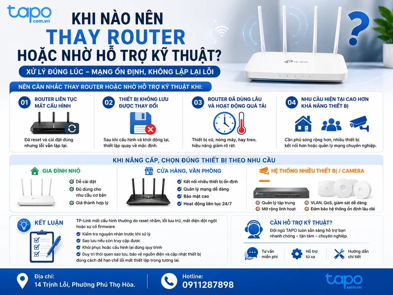 Khi nào nên thay router hoặc nhờ hỗ trợ kỹ thuật?
