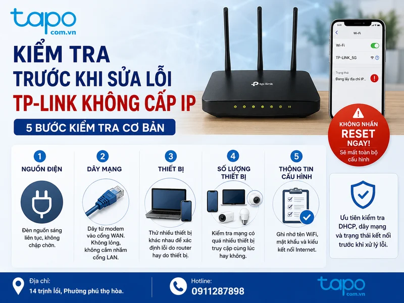Kiểm tra trước khi sửa lỗi TP-Link không cấp IP