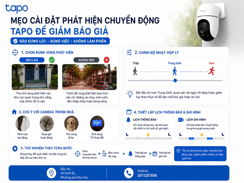 Mẹo cài đặt phát hiện chuyển động Tapo để giảm báo giả