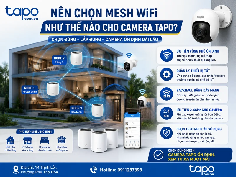 Nên chọn mesh WiFi như thế nào cho camera Tapo?