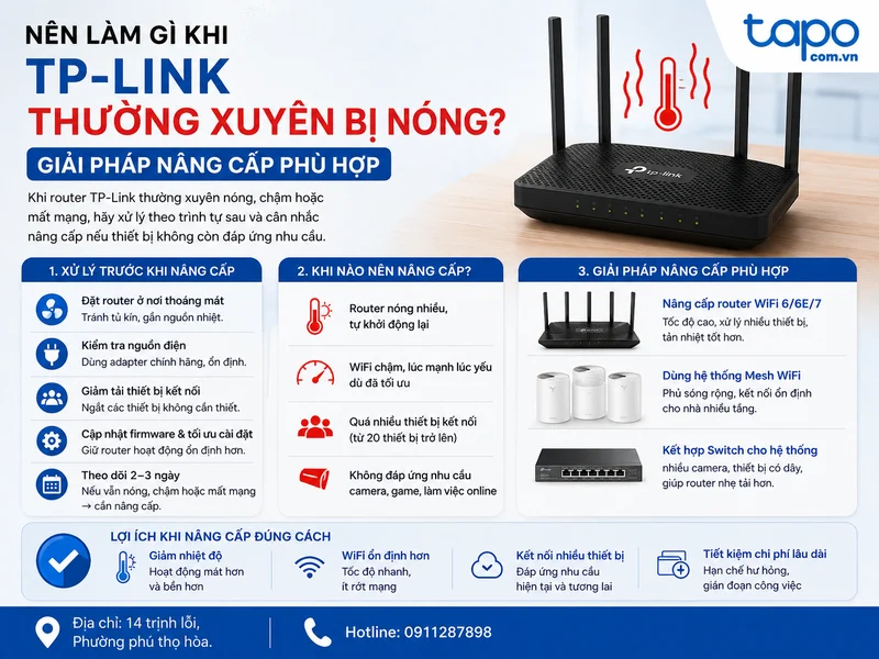 Nên làm gì khi TP-Link thường xuyên bị nóng? Giải pháp nâng cấp phù hợp