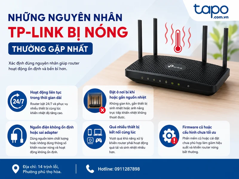 Những nguyên nhân khiến TP-Link bị nóng thường gặp nhất