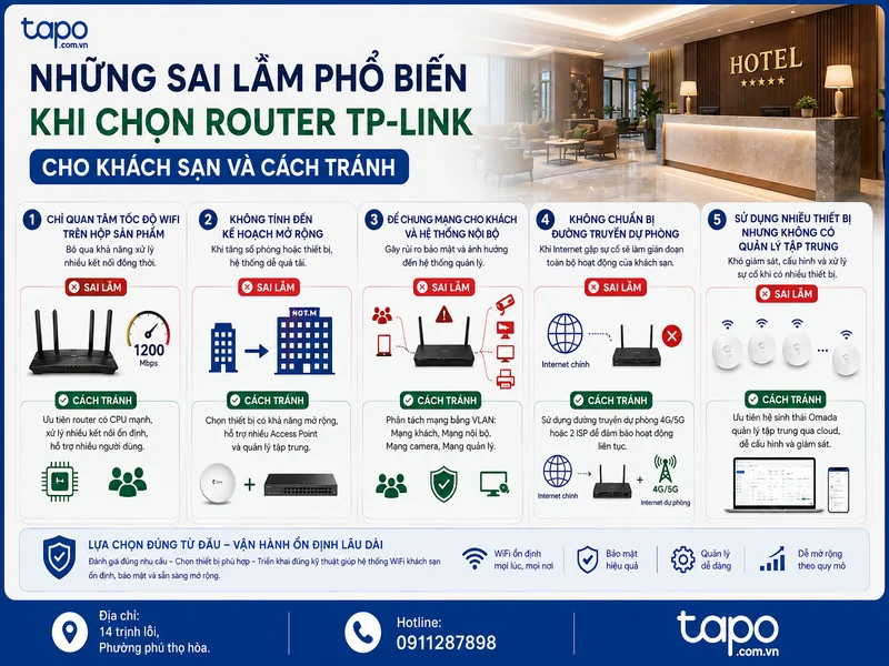 Những sai lầm phổ biến khi chọn router TP-Link cho khách sạn và cách tránh