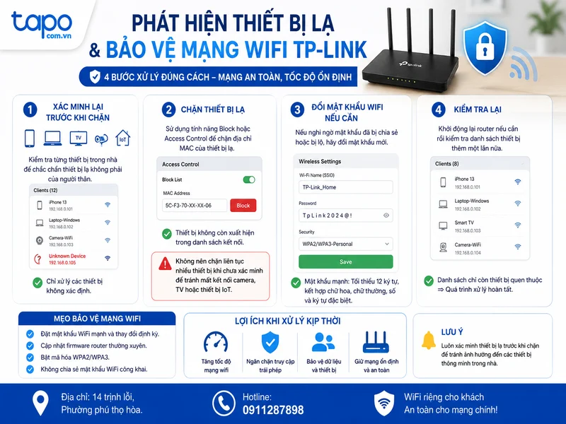 Phát hiện thiết bị lạ và xử lý đúng cách để bảo vệ mạng WiFi