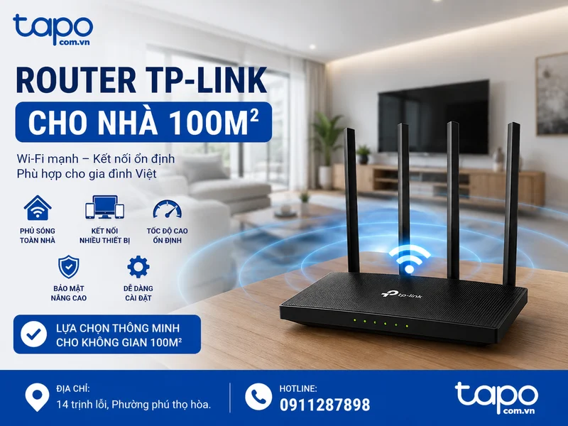 Router TP-Link Cho Nhà 100m2: Cách Chọn Đúng, Phủ Sóng Ổn Định Và Tiết Kiệm Chi Phí